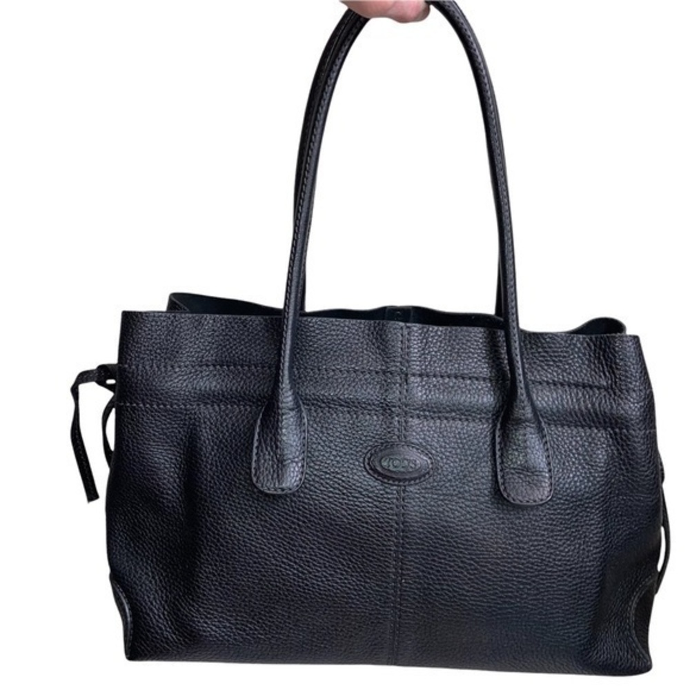 Tod's Black Leather D- Bag Media Tote Bag